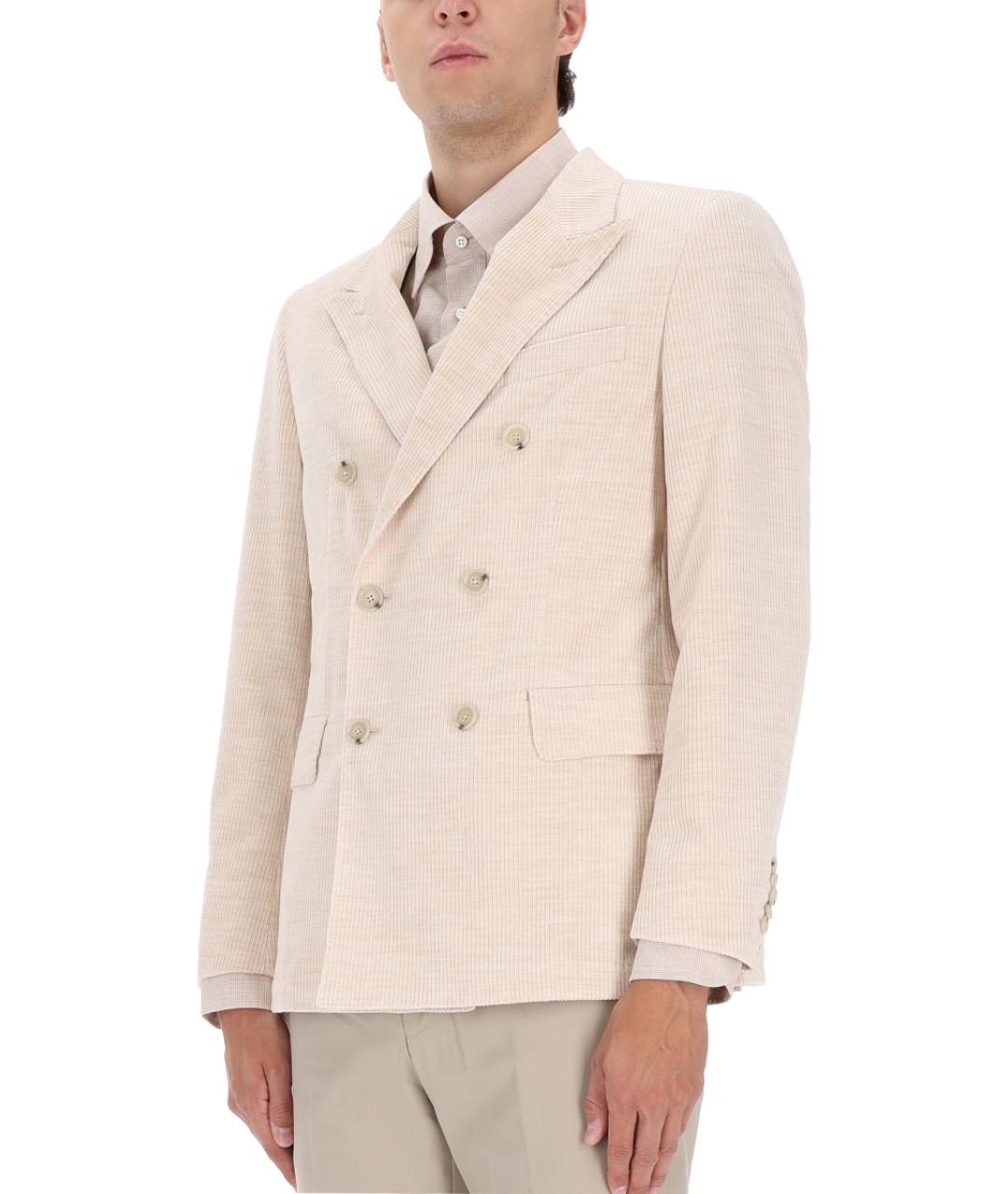 HUGO BOSS Бежевый хлопковый пиджак, фото 4