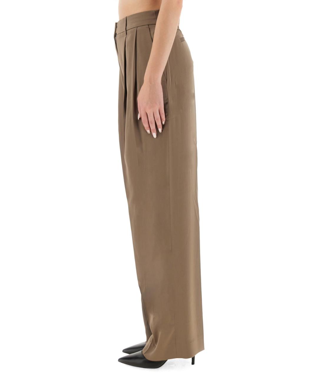 MICHAEL KORS Коричневые полиэстеровые прямые брюки, фото 3