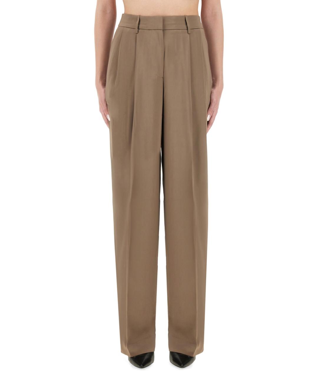 MICHAEL KORS Коричневые полиэстеровые прямые брюки, фото 5