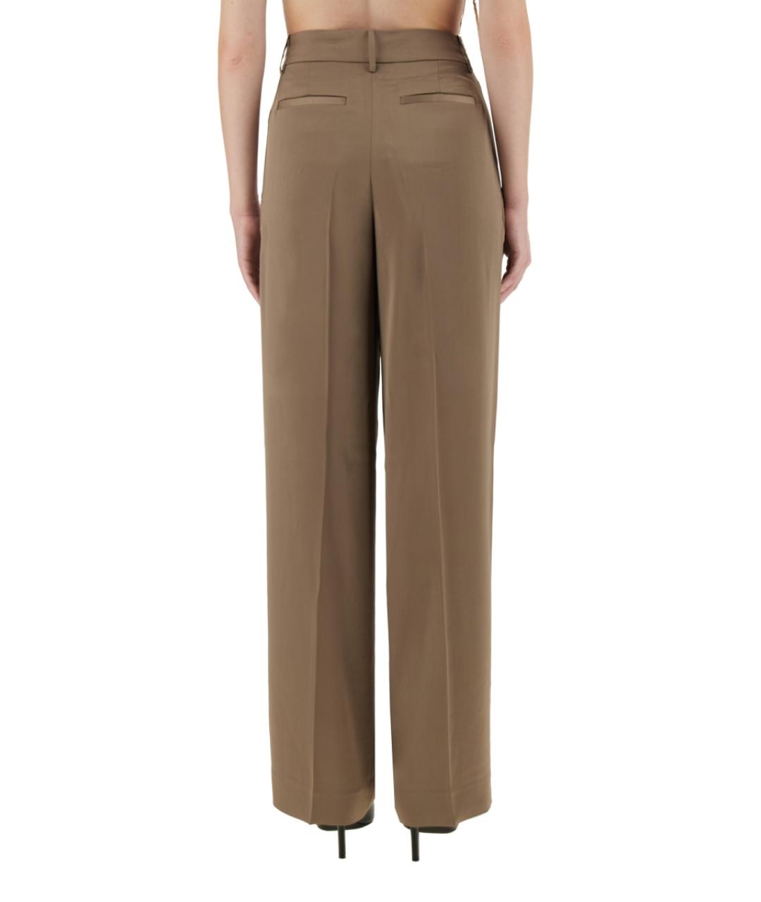 MICHAEL KORS Коричневые полиэстеровые прямые брюки, фото 4