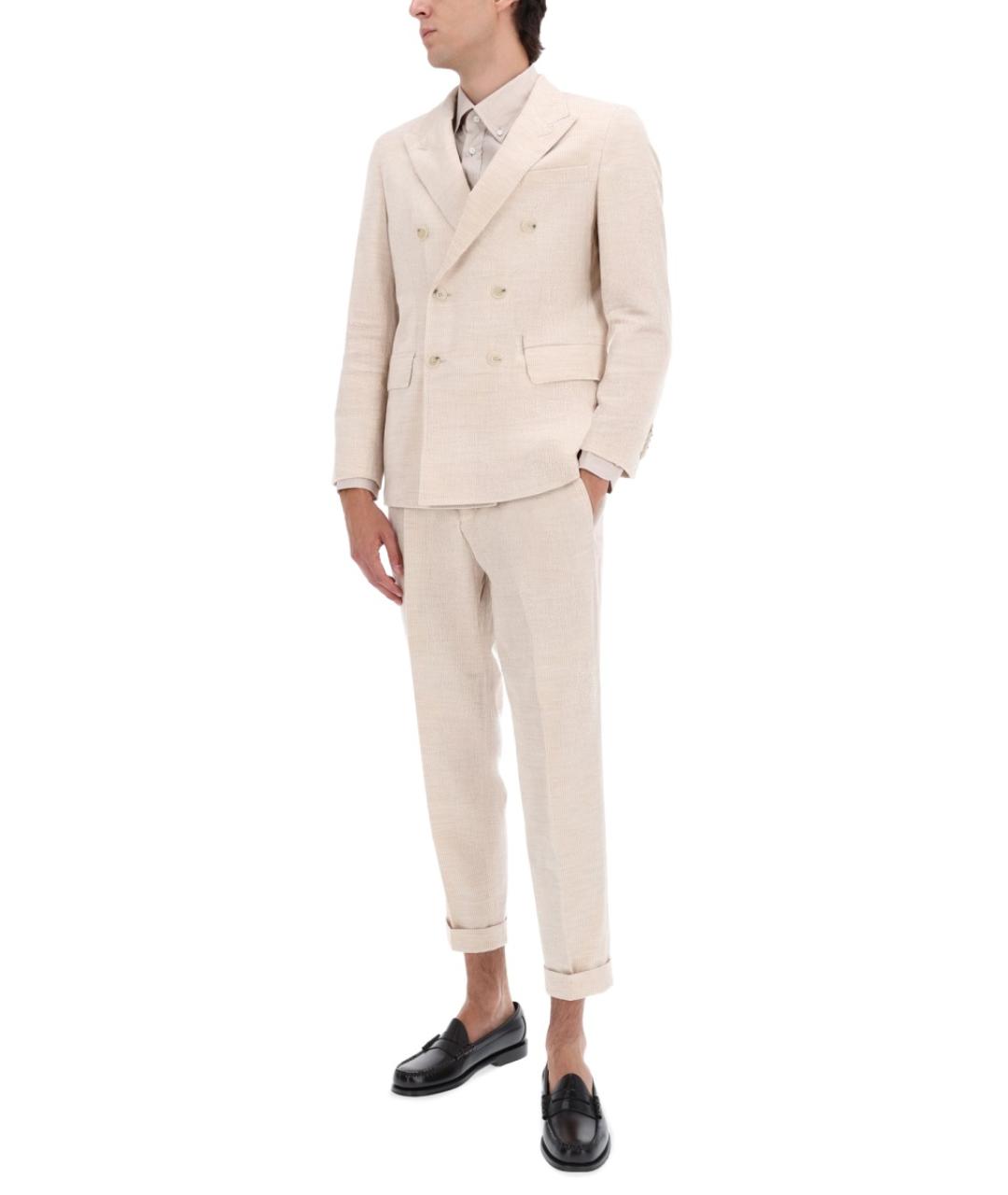 HUGO BOSS Бежевые хлопковые повседневные брюки, фото 2