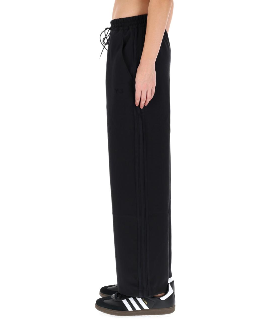 Y-3 Черные полиэстеровые прямые брюки, фото 3