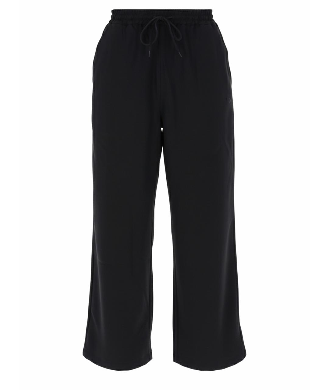 Y-3 Черные полиэстеровые прямые брюки, фото 1