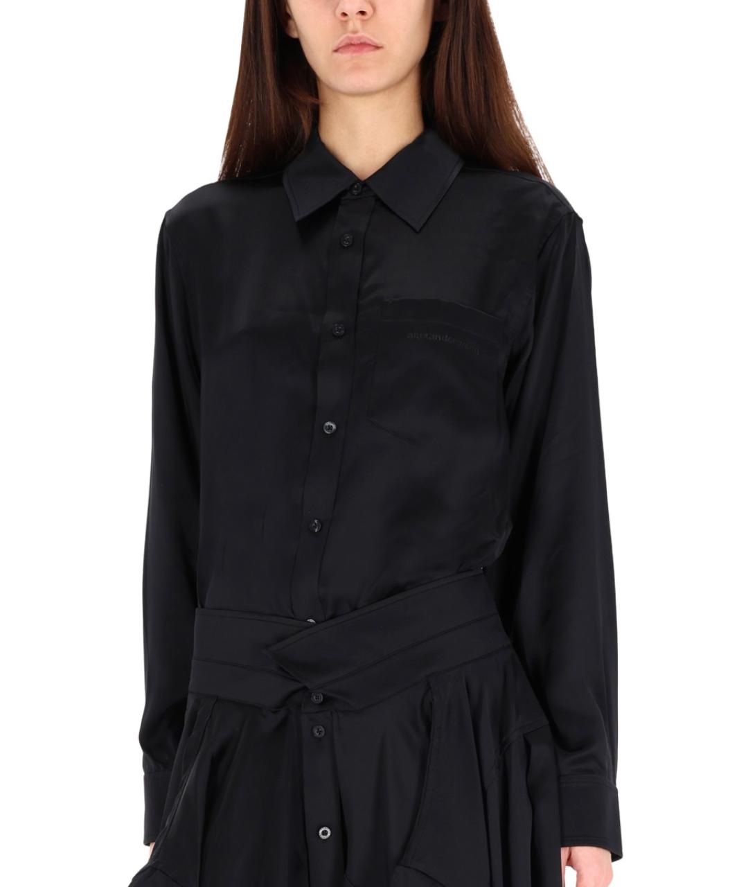 ALEXANDER WANG Черное шелковое повседневное платье, фото 4