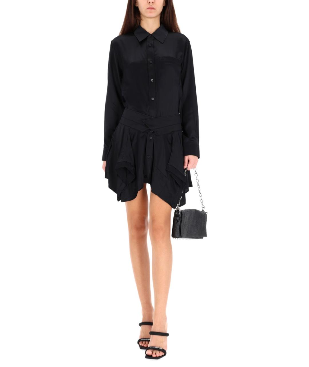 ALEXANDER WANG Черное шелковое повседневное платье, фото 2