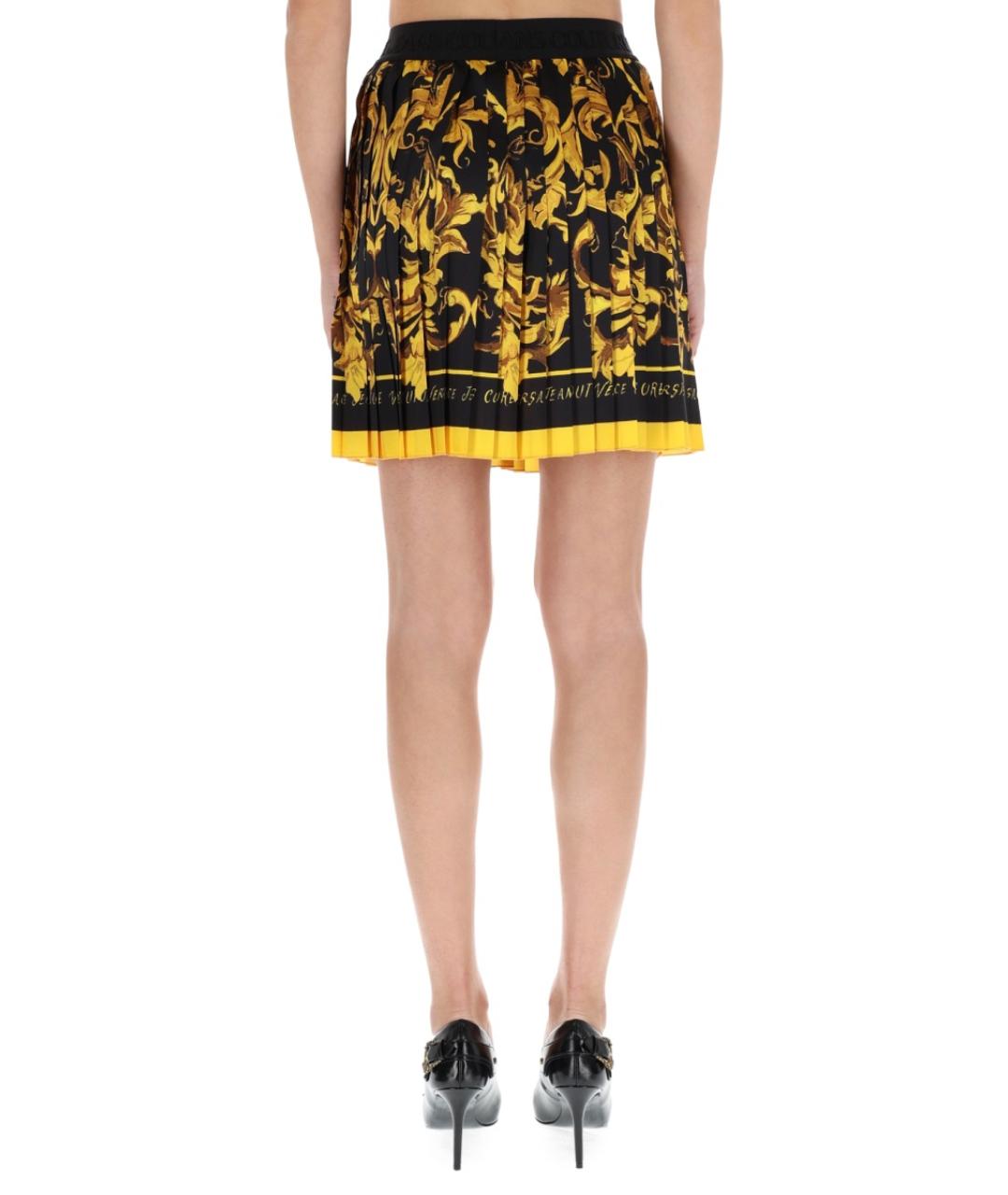 VERSACE JEANS COUTURE Желтая полиэстеровая юбка миди, фото 4