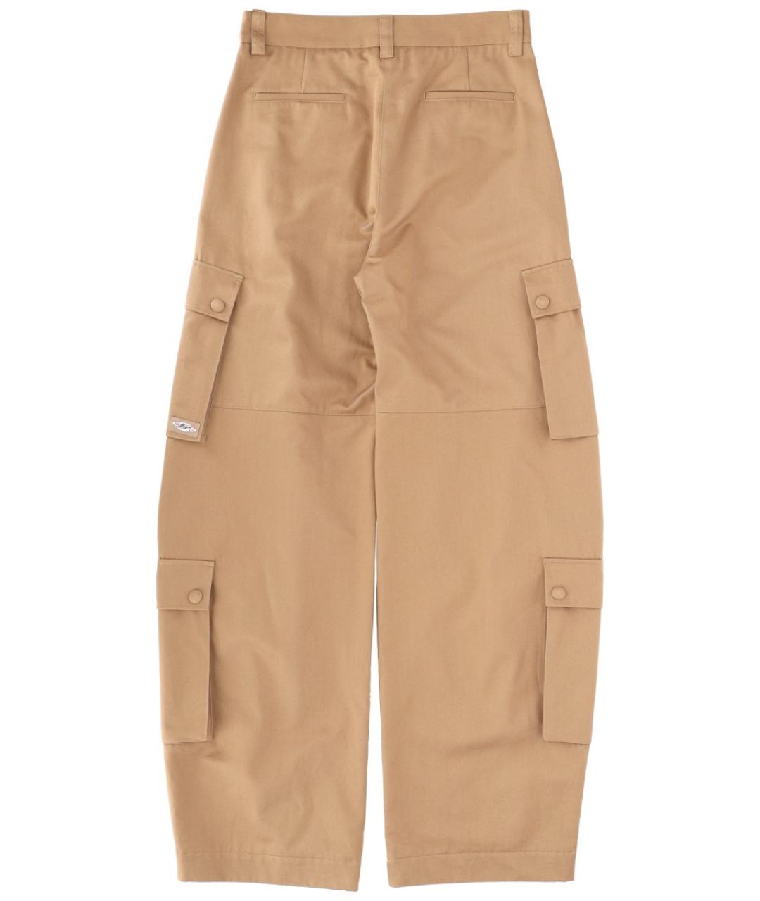 MSGM Бежевые хлопковые прямые брюки, фото 2