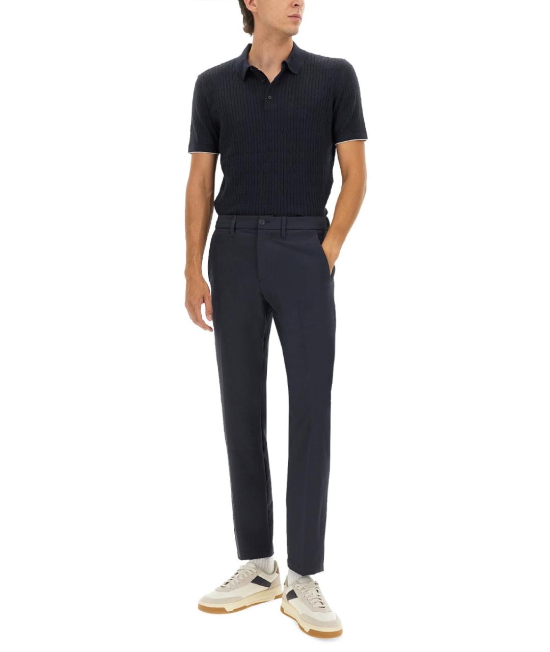 HUGO BOSS Синее хлопковое поло с коротким рукавом, фото 2