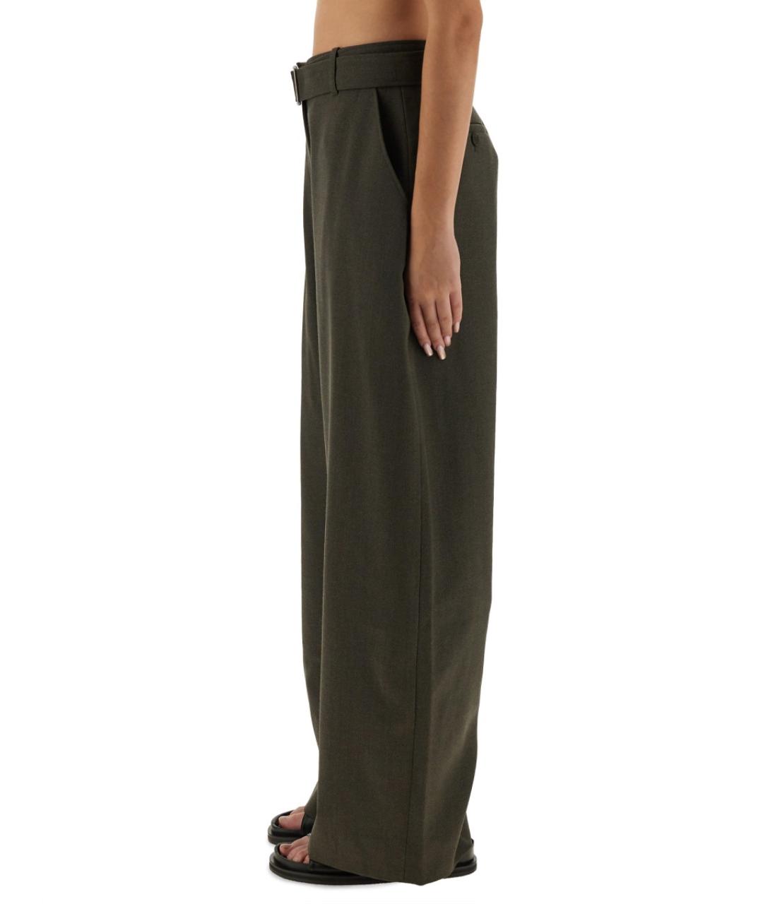 STUDIO NICHOLSON Серые шерстяные прямые брюки, фото 4