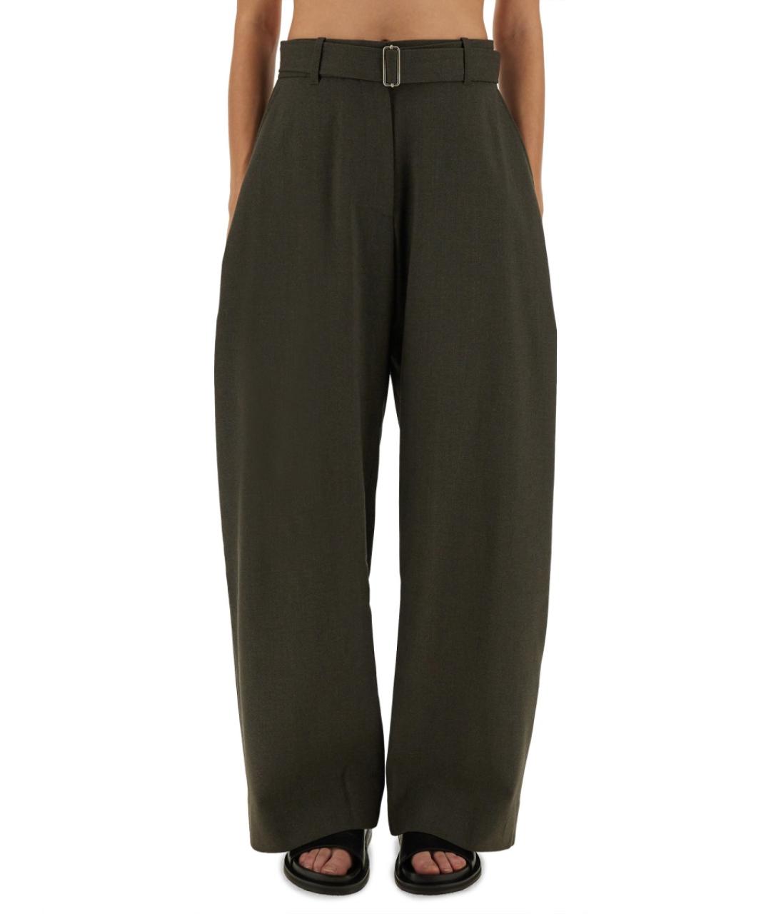 STUDIO NICHOLSON Серые шерстяные прямые брюки, фото 5