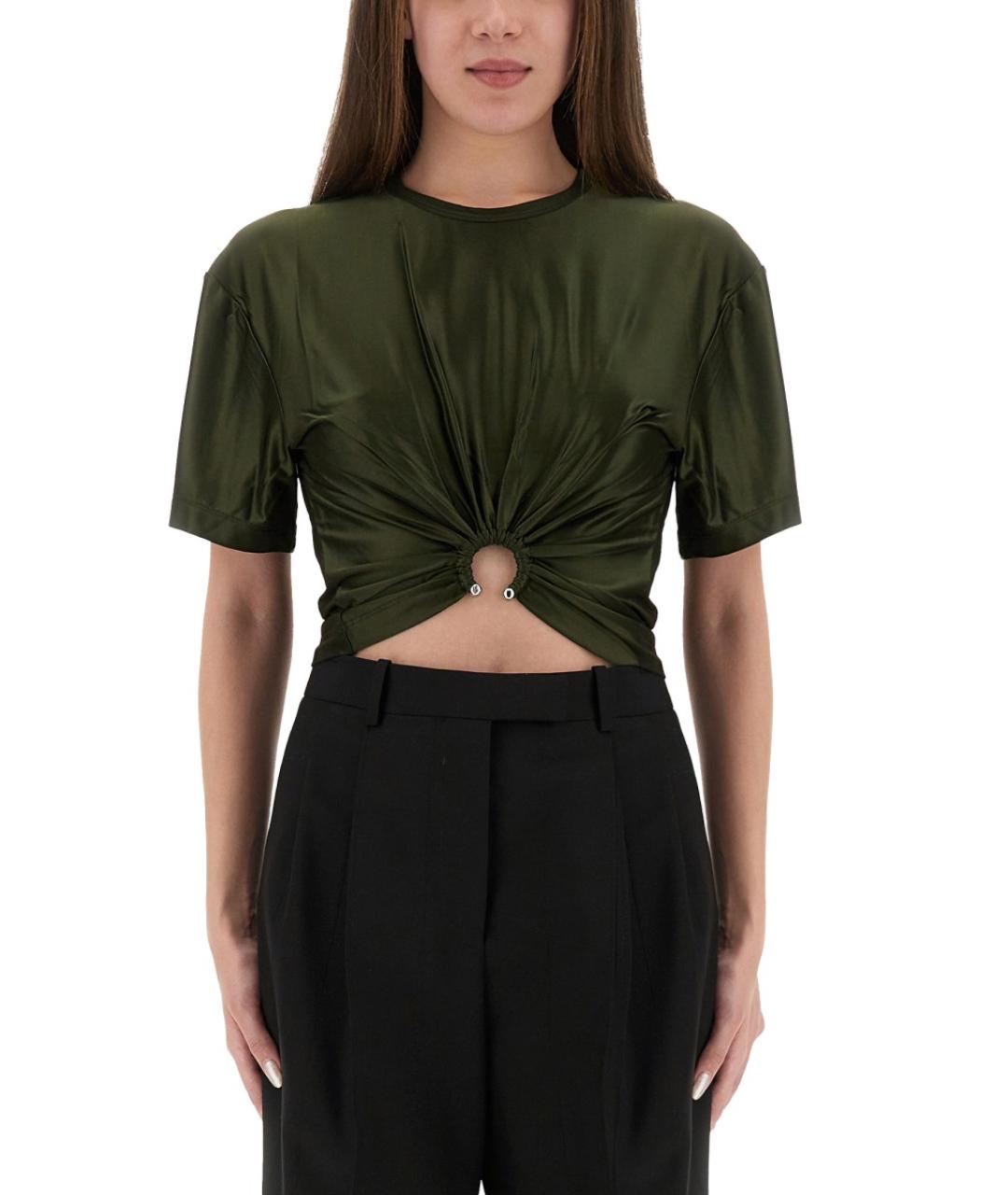 PACO RABANNE Зеленая вискозная футболка, фото 5