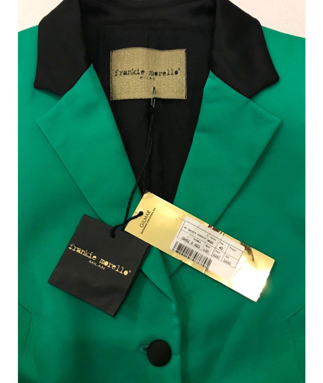 FRANKIE MORELLO Зеленый хлопковый жакет/пиджак, фото 4
