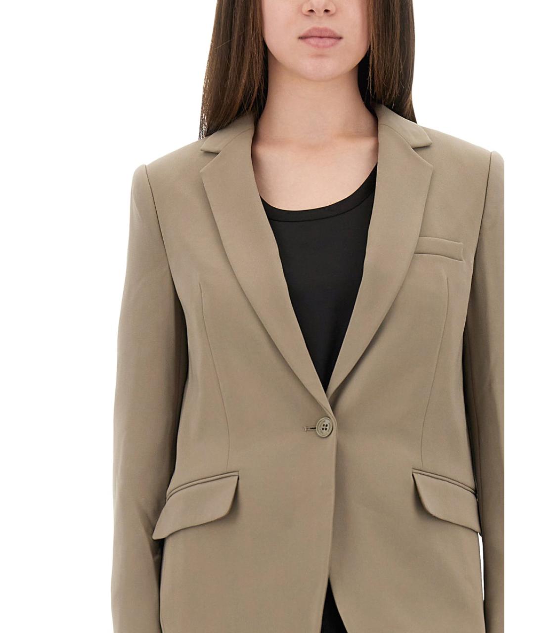 MICHAEL KORS Бежевый полиэстеровый жакет/пиджак, фото 4