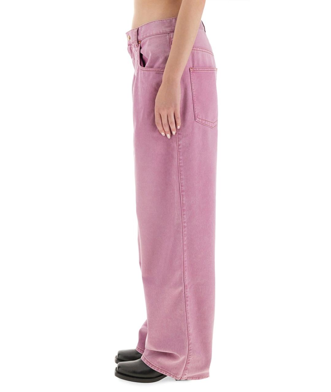 ISABEL MARANT Розовые хлопковые прямые джинсы, фото 4