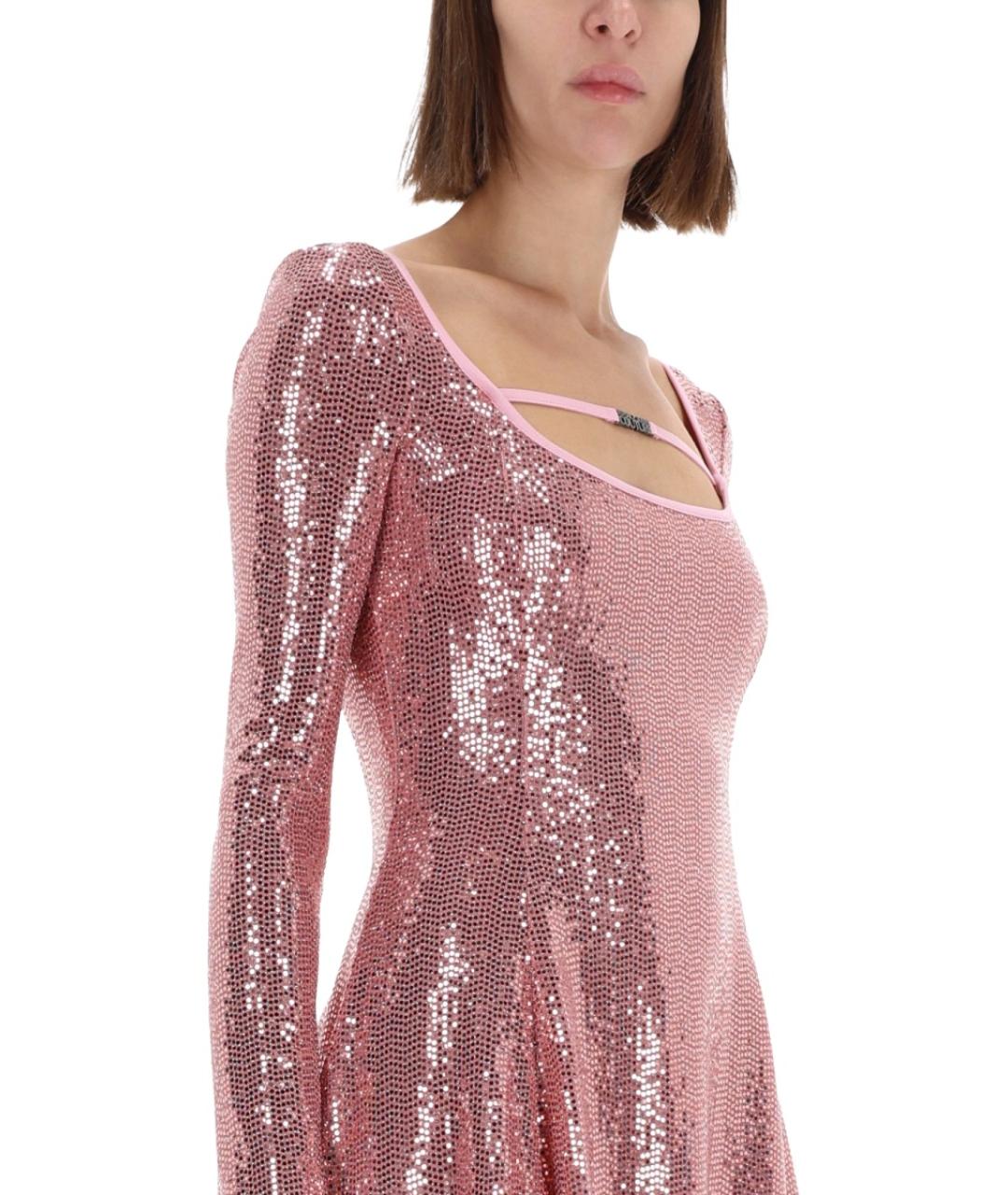 VERSACE JEANS COUTURE Розовое полиамидовое платье, фото 4