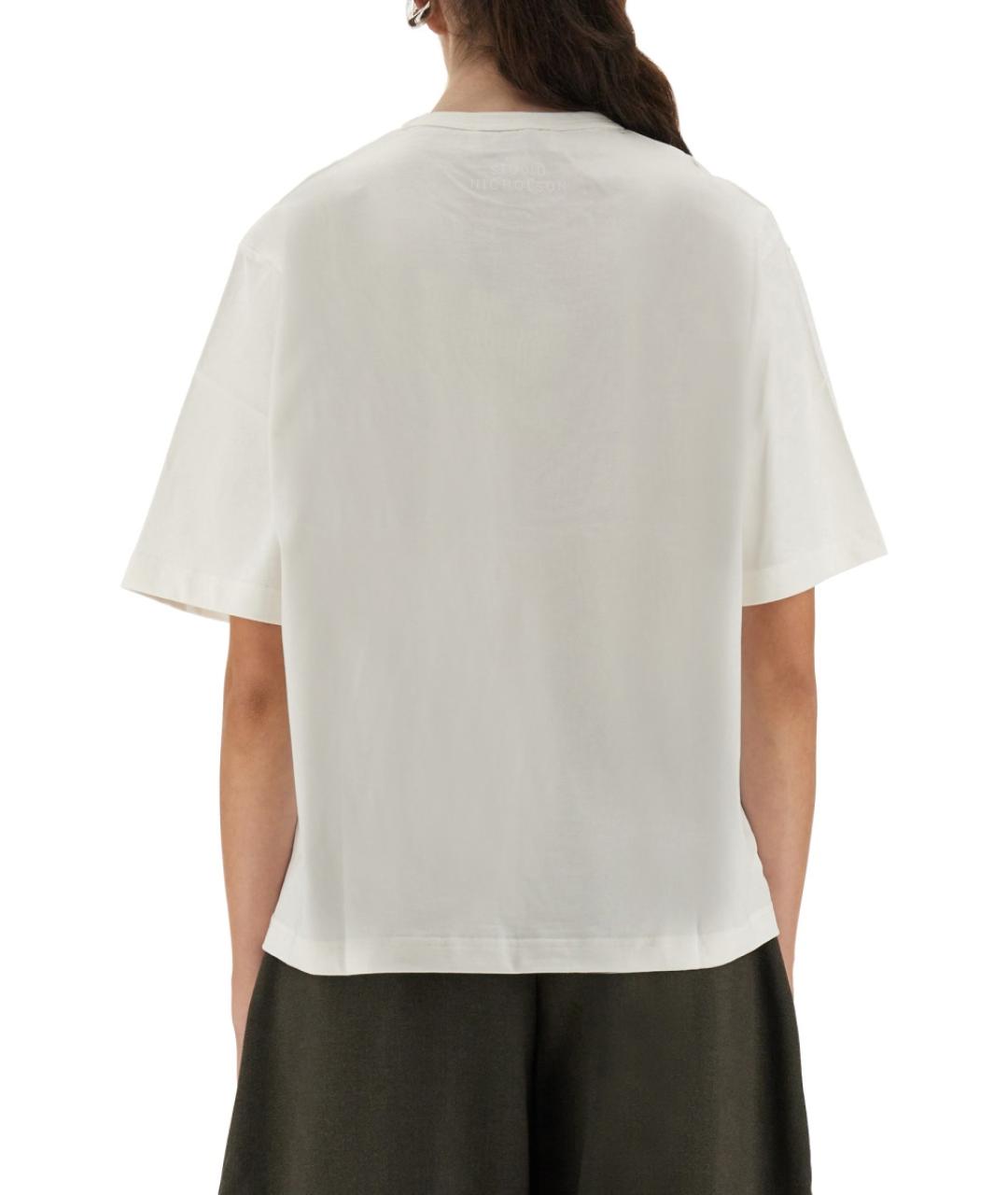 STUDIO NICHOLSON Белая хлопковая футболка, фото 3
