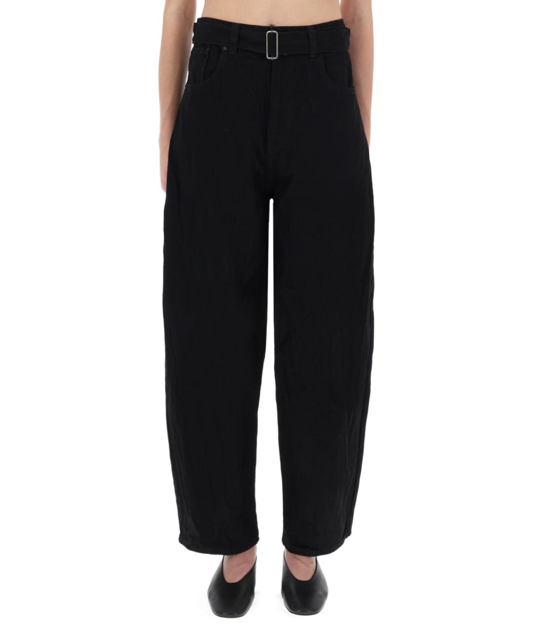 STUDIO NICHOLSON Черные хлопковые прямые брюки, фото 5