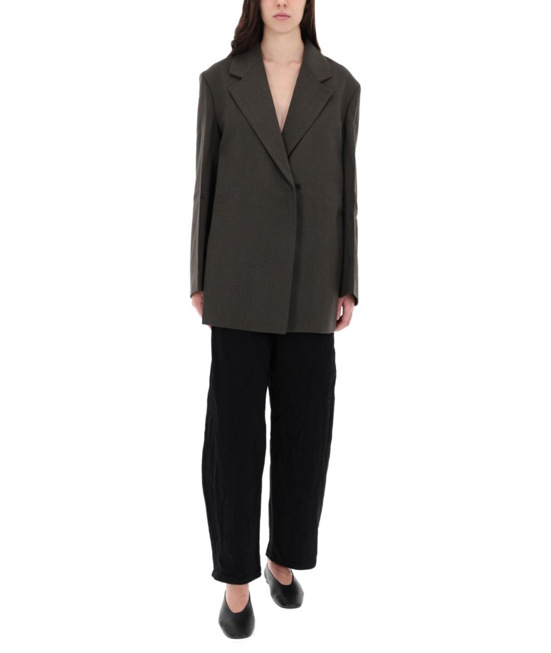 STUDIO NICHOLSON Черные хлопковые прямые брюки, фото 2