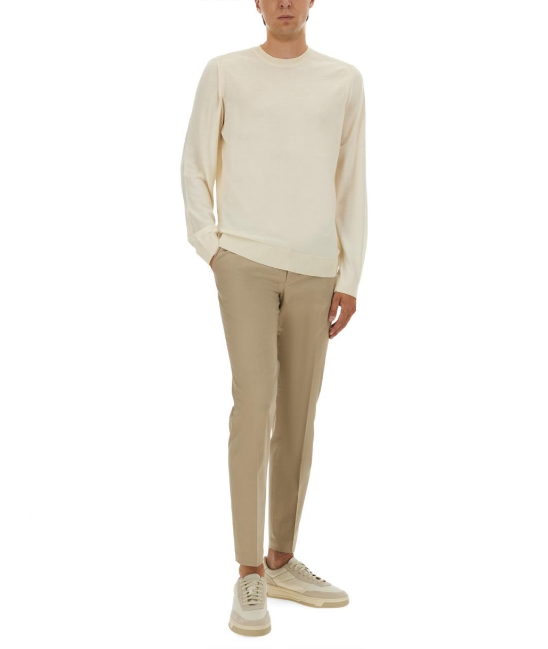 HUGO BOSS Бежевые хлопковые повседневные брюки, фото 2