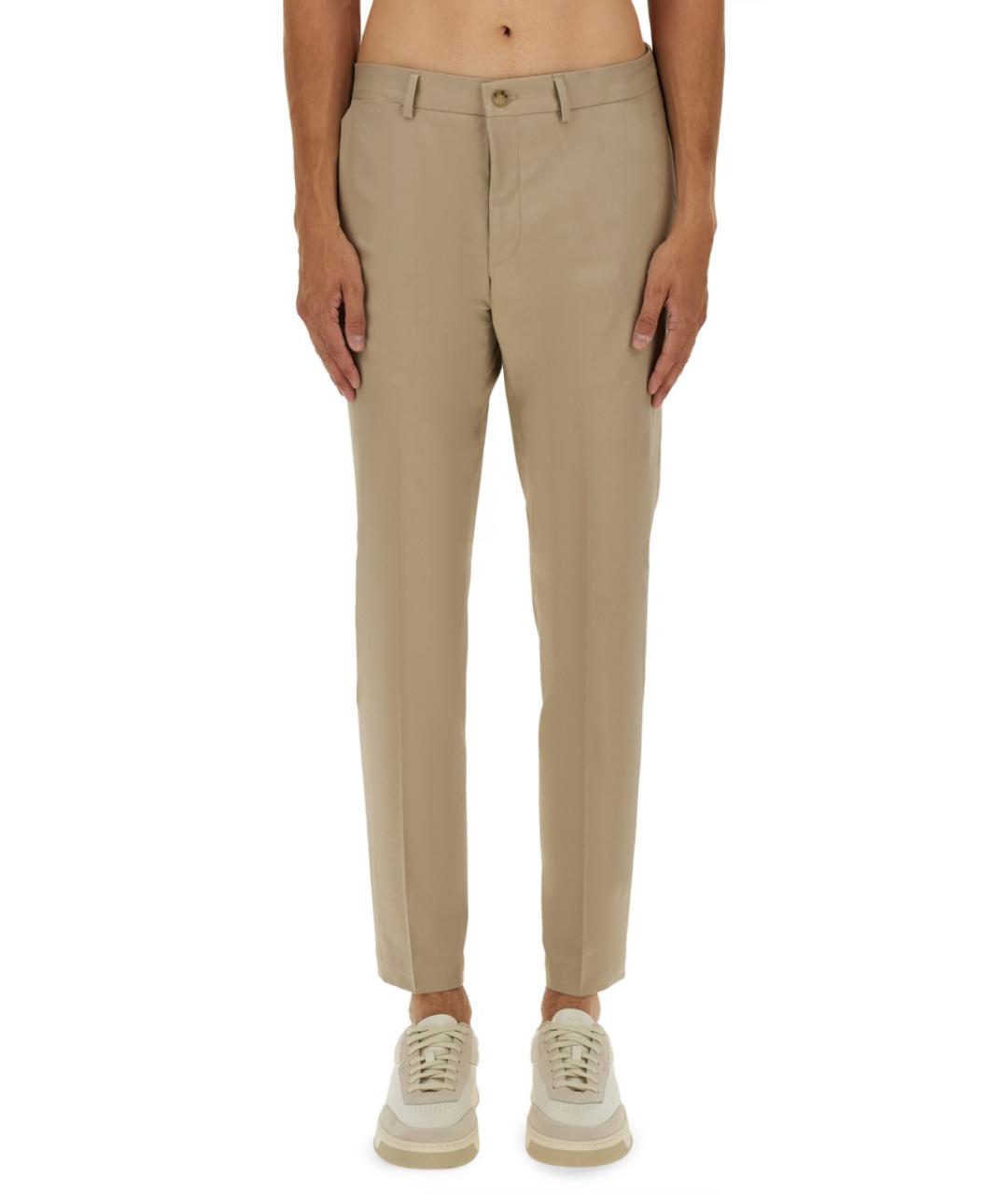 HUGO BOSS Бежевые хлопковые повседневные брюки, фото 5