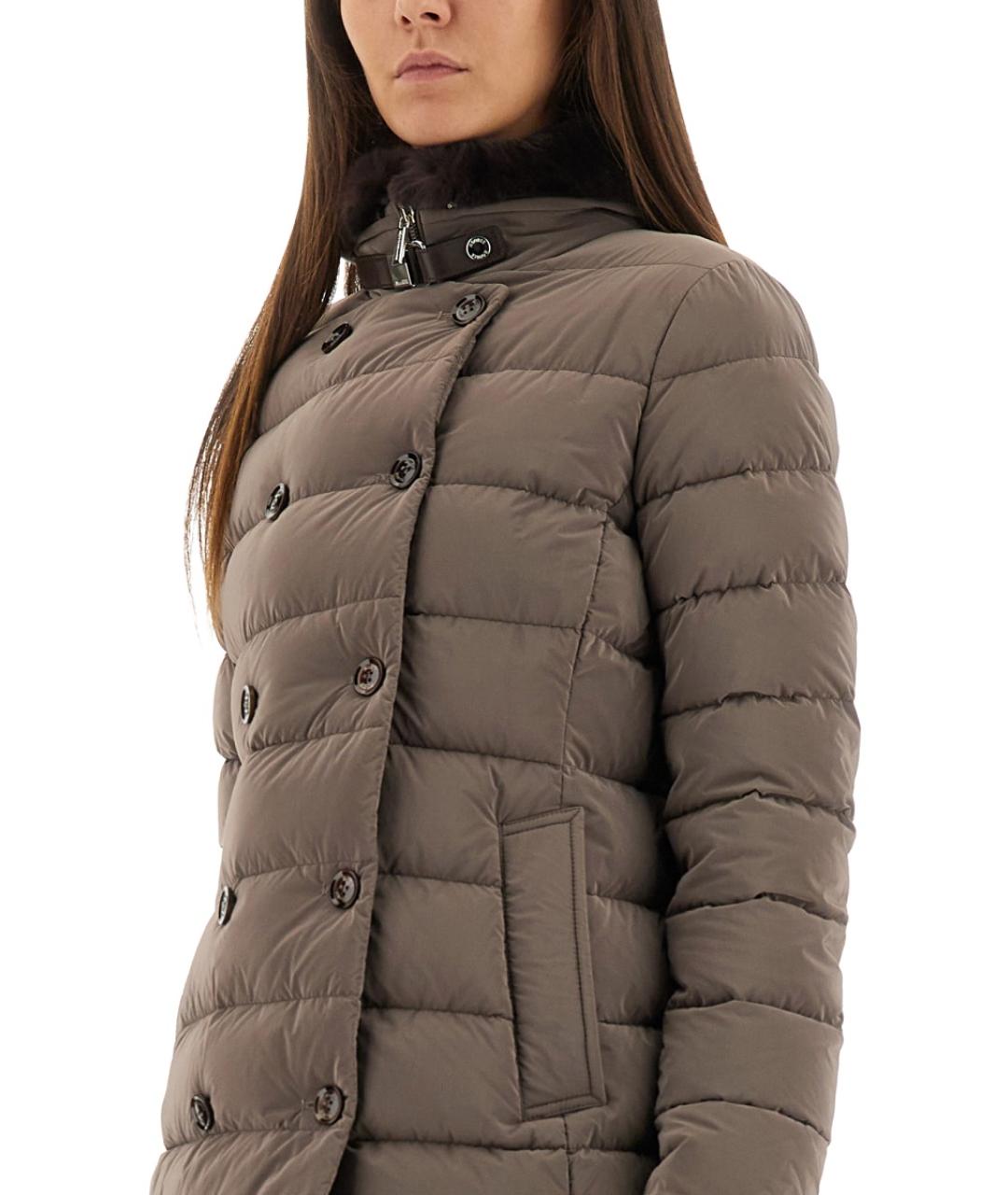 MOORER Коричневое полиамидовое пальто, фото 2