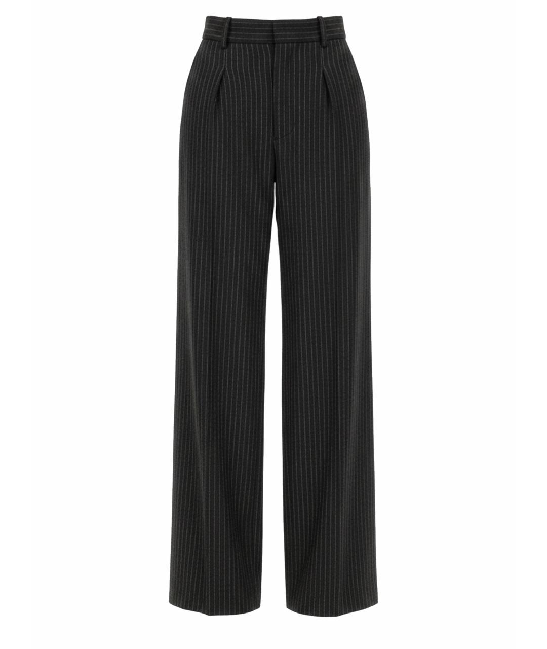 ISABEL MARANT Серые шерстяные прямые брюки, фото 1