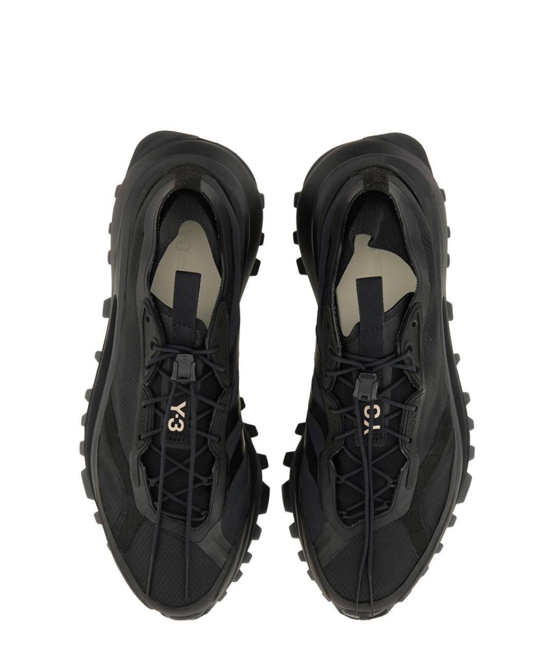 Y-3 Черные синтетические низкие кроссовки / кеды, фото 6