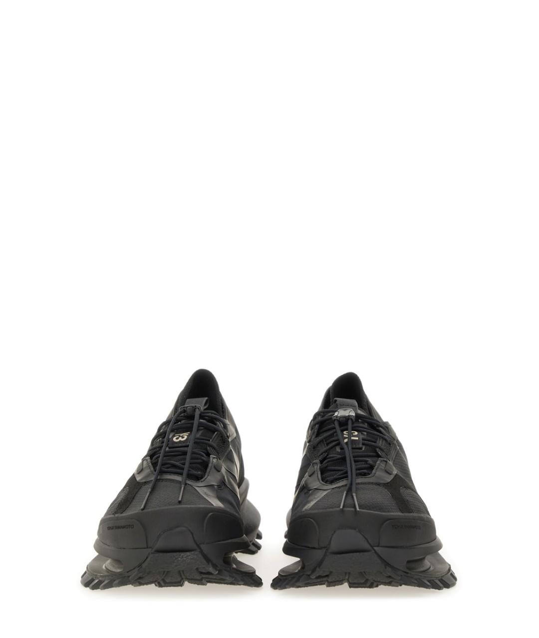 Y-3 Черные синтетические низкие кроссовки / кеды, фото 4