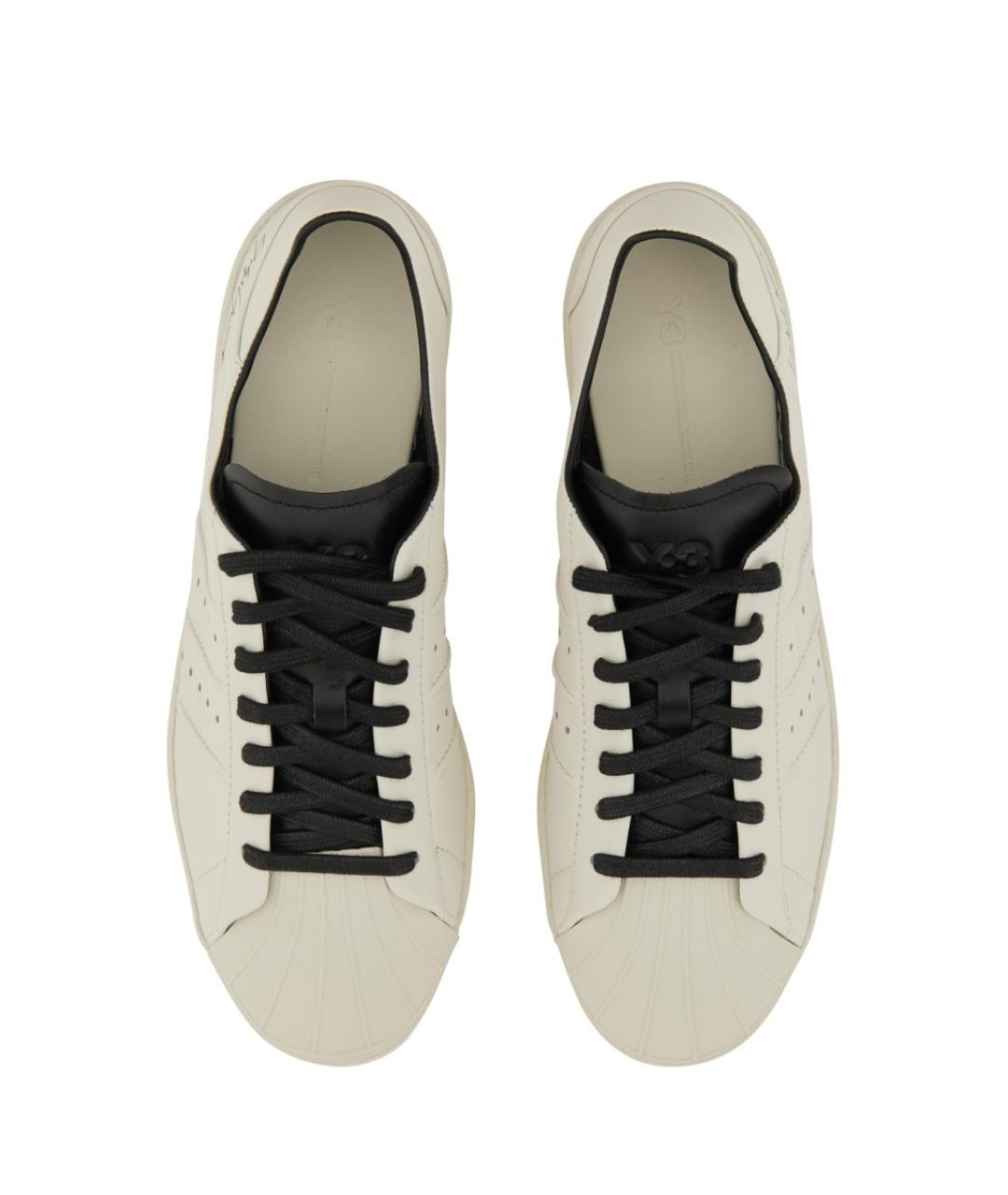 Y-3 Белые кожаные низкие кроссовки / кеды, фото 6