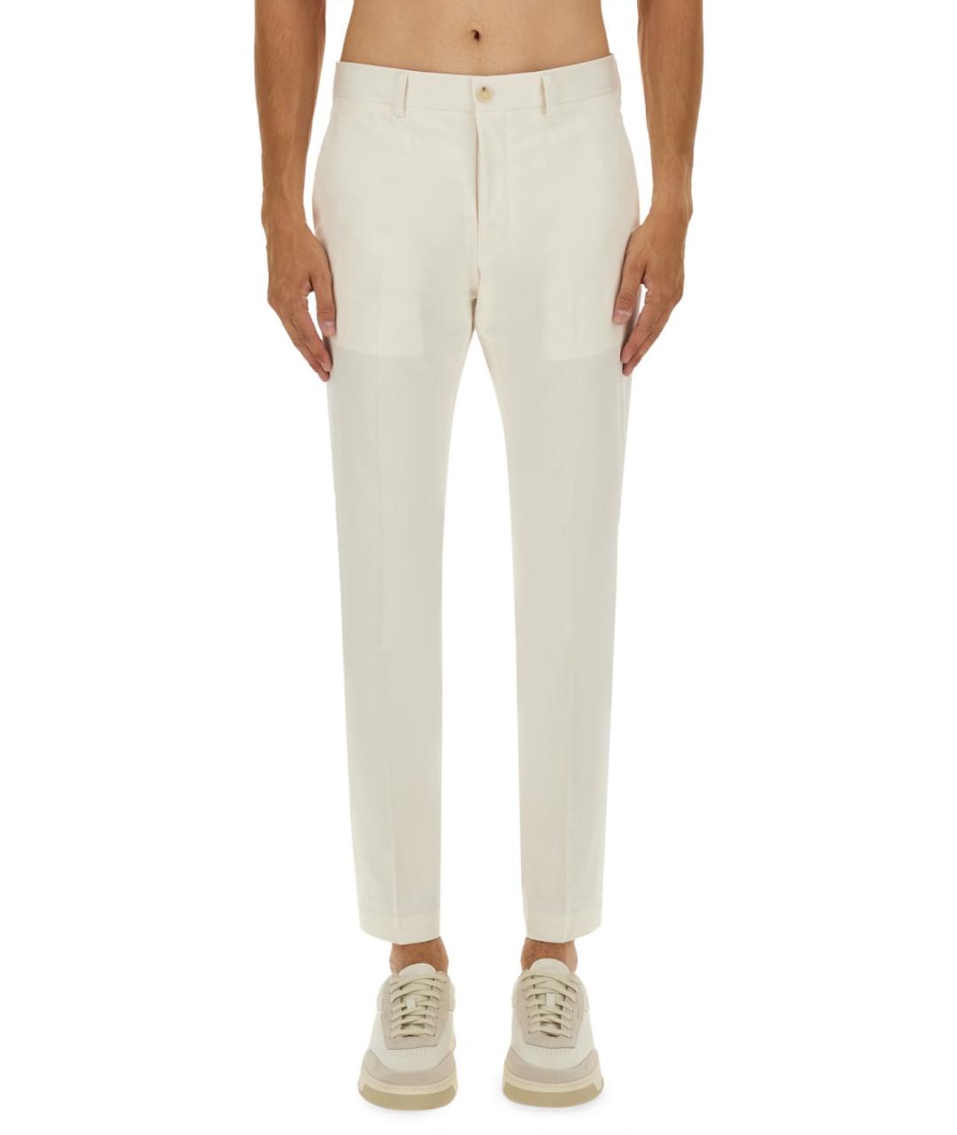 HUGO BOSS Белые хлопковые повседневные брюки, фото 5