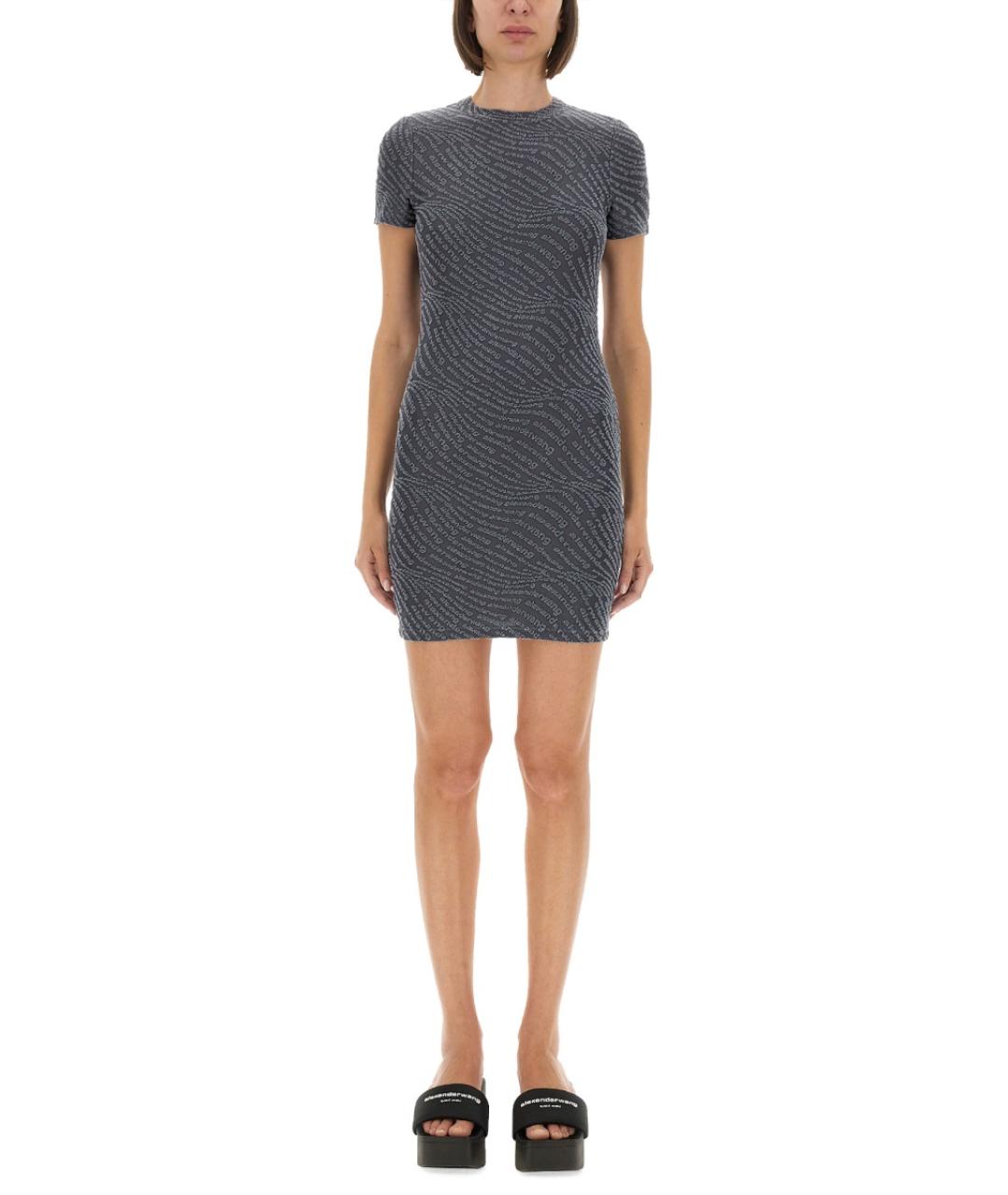ALEXANDER WANG Серое полиэстеровое повседневное платье, фото 5