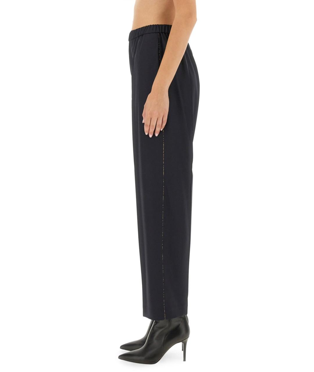 FABIANA FILIPPI Синие шерстяные прямые брюки, фото 4