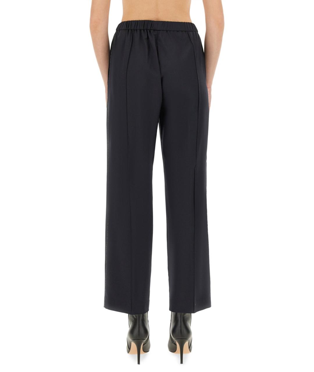 FABIANA FILIPPI Синие шерстяные прямые брюки, фото 3