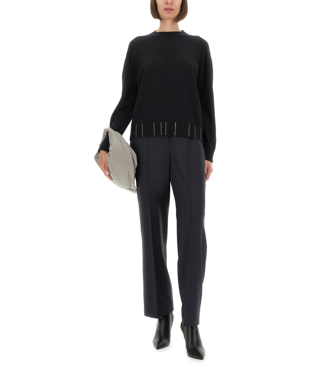 FABIANA FILIPPI Синие шерстяные прямые брюки, фото 2