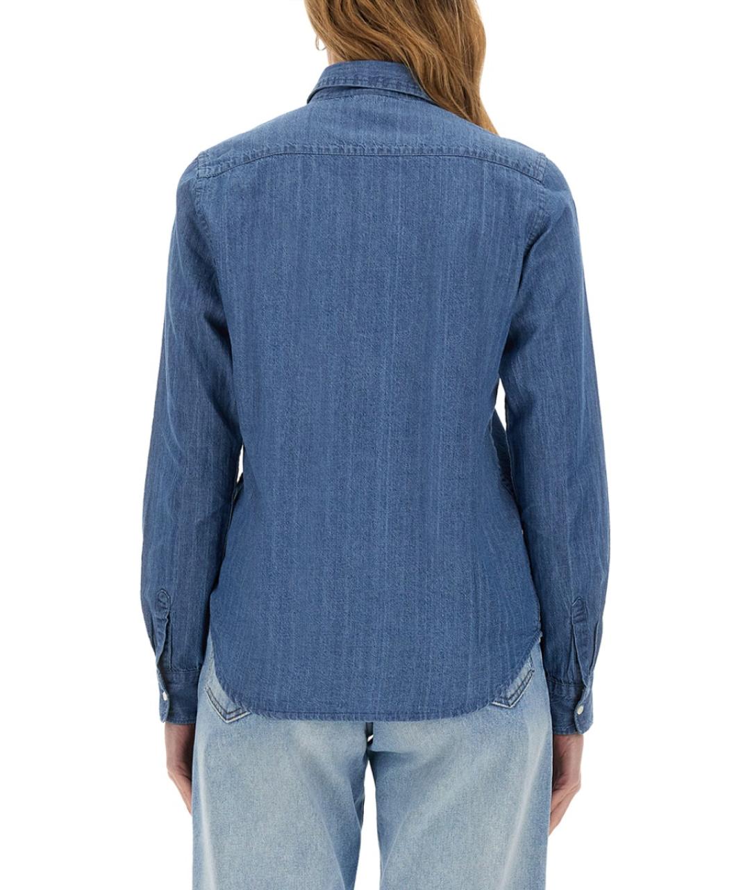 ASPESI Синяя хлопковая рубашка, фото 3