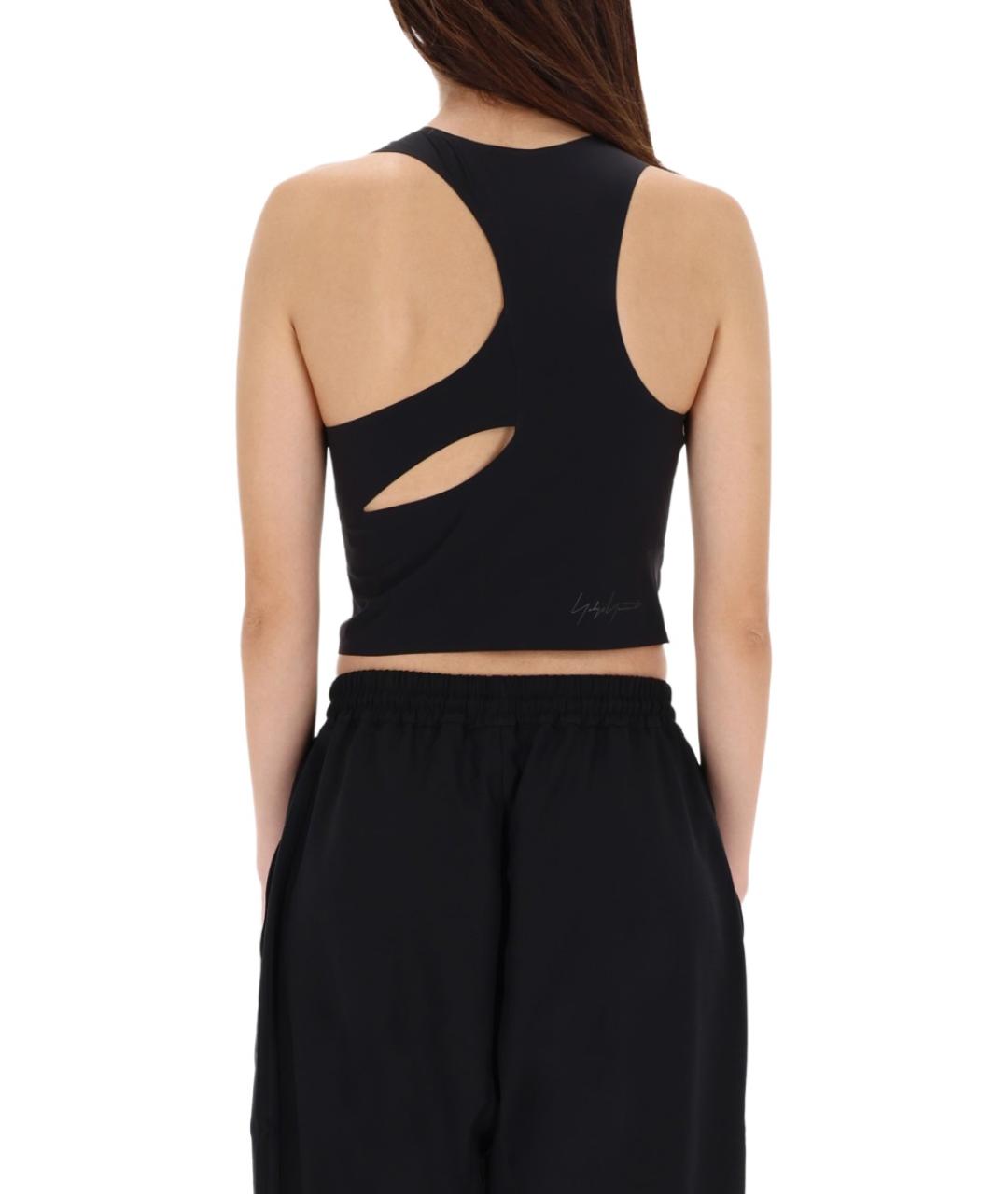 Y-3 Черная полиэстеровая майка, фото 2