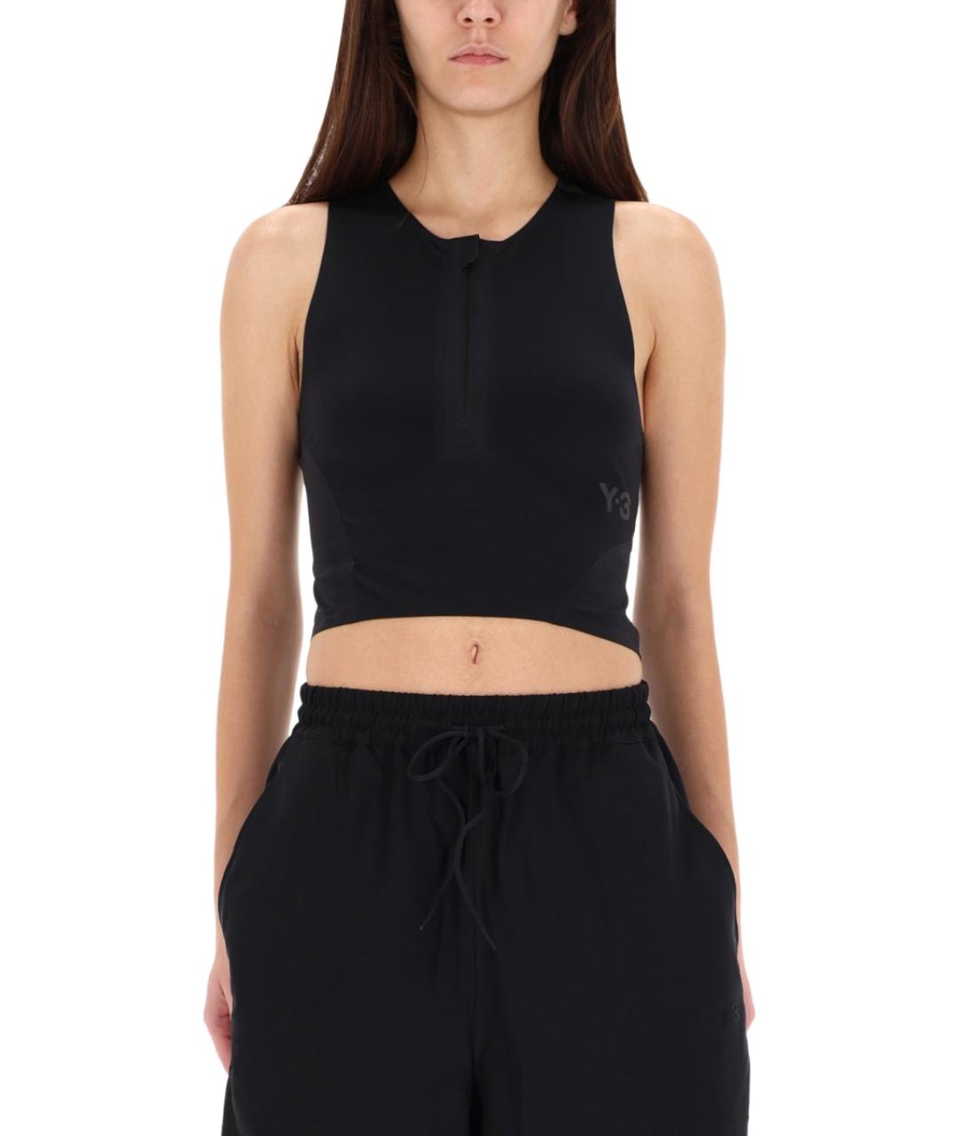 Y-3 Черная полиэстеровая майка, фото 1