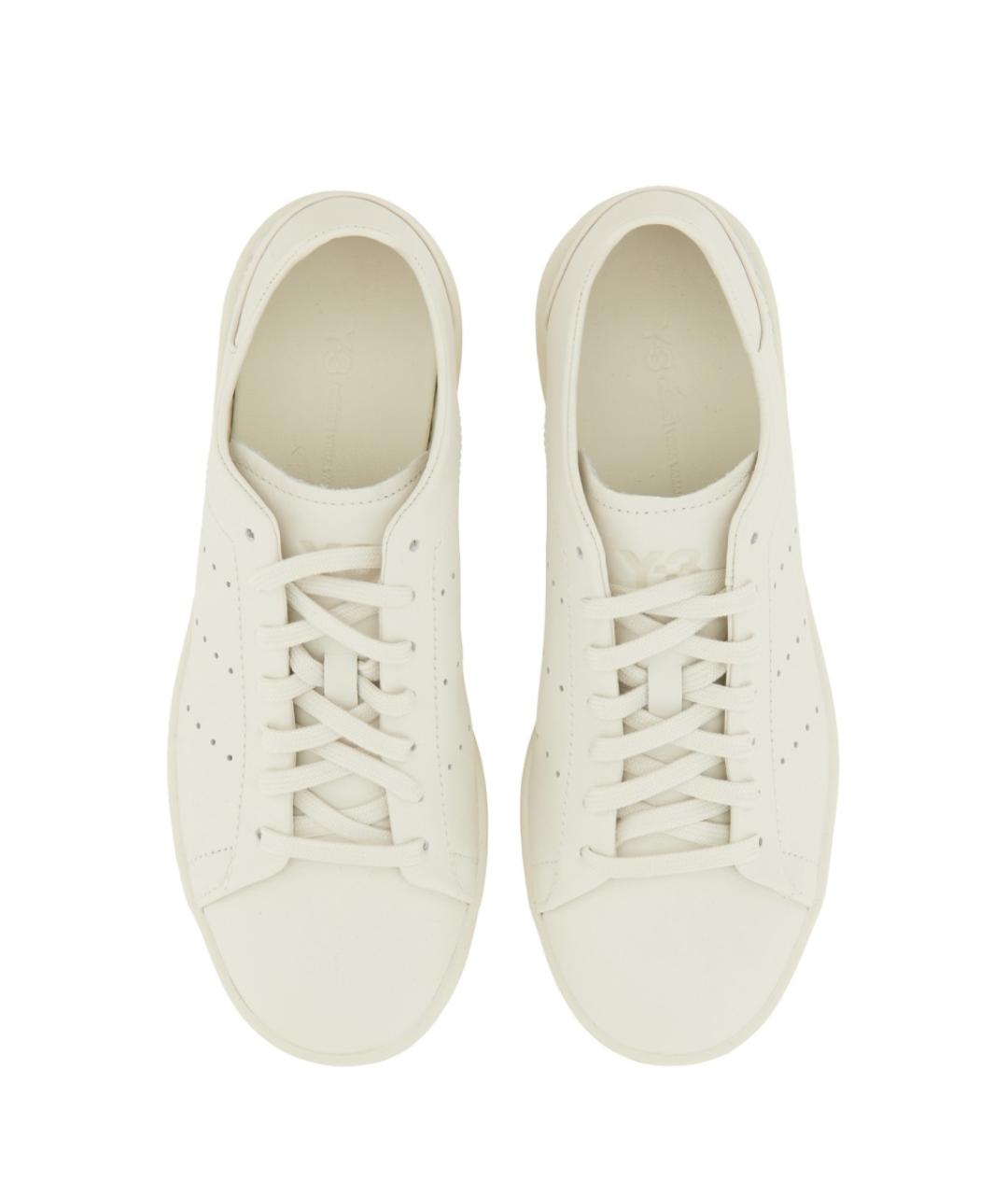 Y-3 Белые кожаные низкие кроссовки / кеды, фото 6