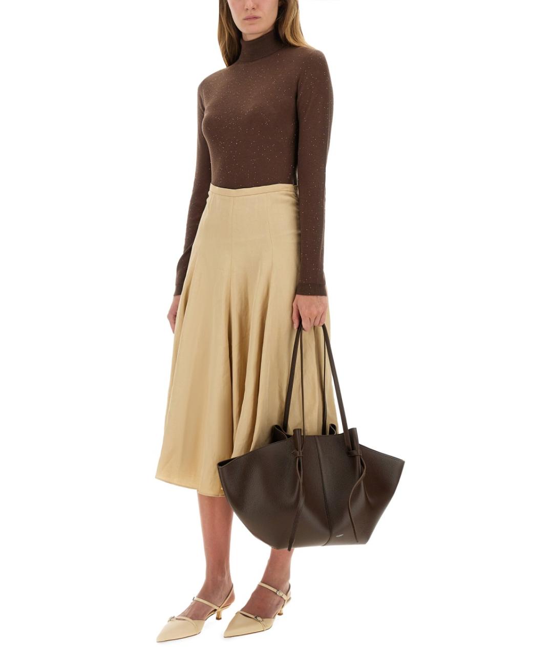 FABIANA FILIPPI Коричневый шерстяной джемпер / свитер, фото 2