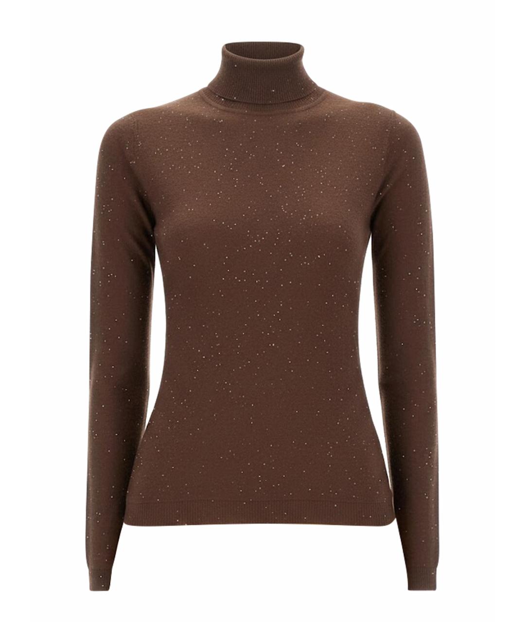 FABIANA FILIPPI Коричневый шерстяной джемпер / свитер, фото 1