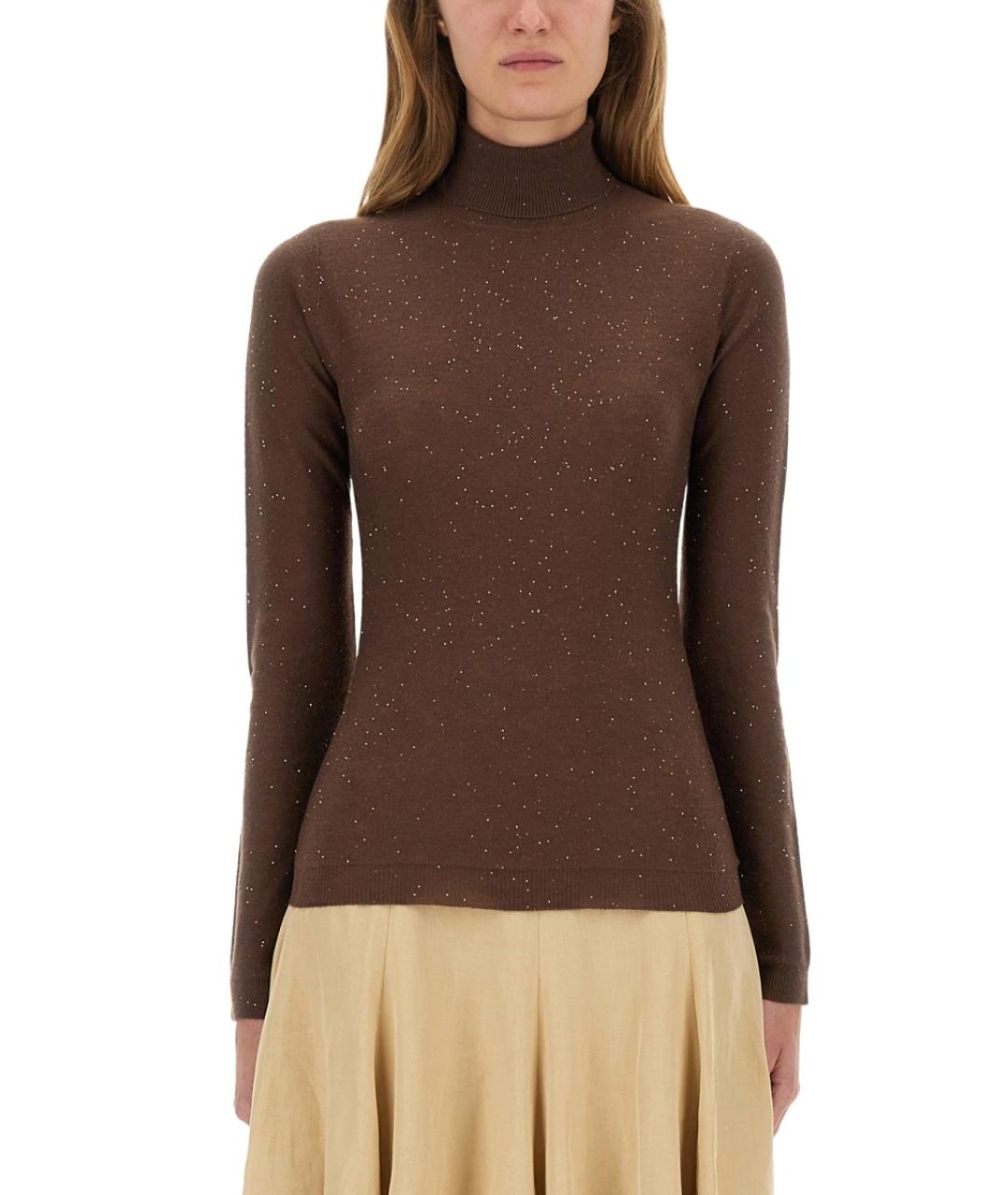 FABIANA FILIPPI Коричневый шерстяной джемпер / свитер, фото 5