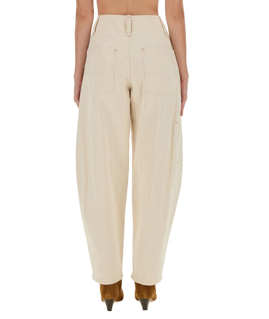 ISABEL MARANT Розовые хлопковые прямые брюки, фото 4