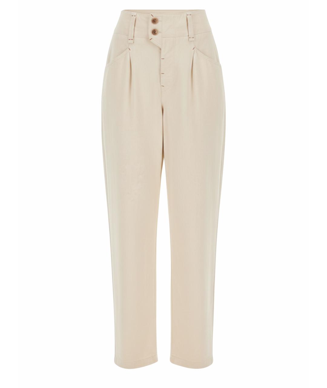 ISABEL MARANT Розовые хлопковые прямые брюки, фото 1