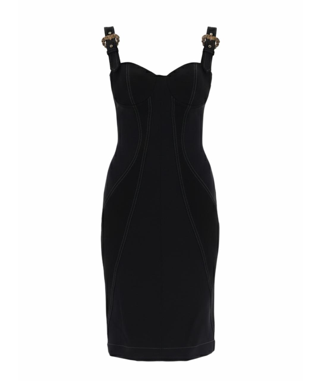 VERSACE JEANS COUTURE Черное хлопковое повседневное платье, фото 1