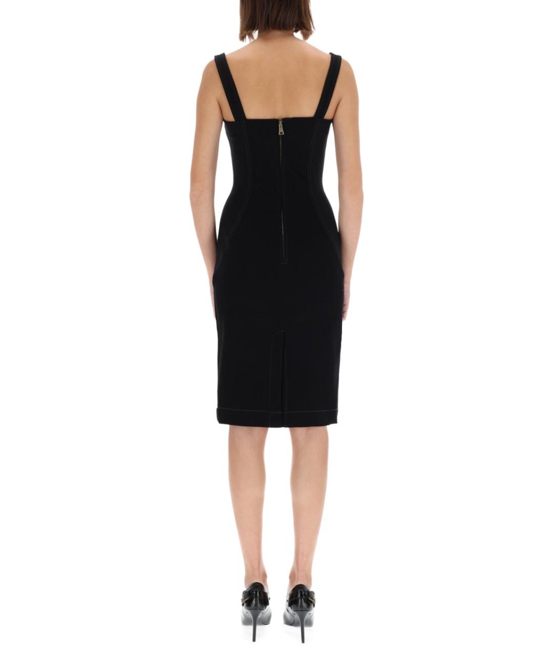 VERSACE JEANS COUTURE Черное хлопковое повседневное платье, фото 4