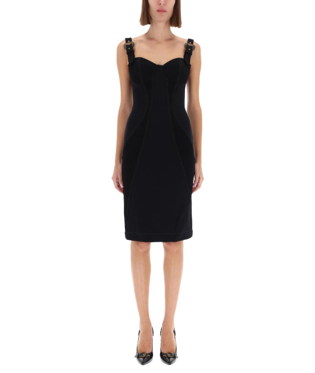 VERSACE JEANS COUTURE Черное хлопковое повседневное платье, фото 5