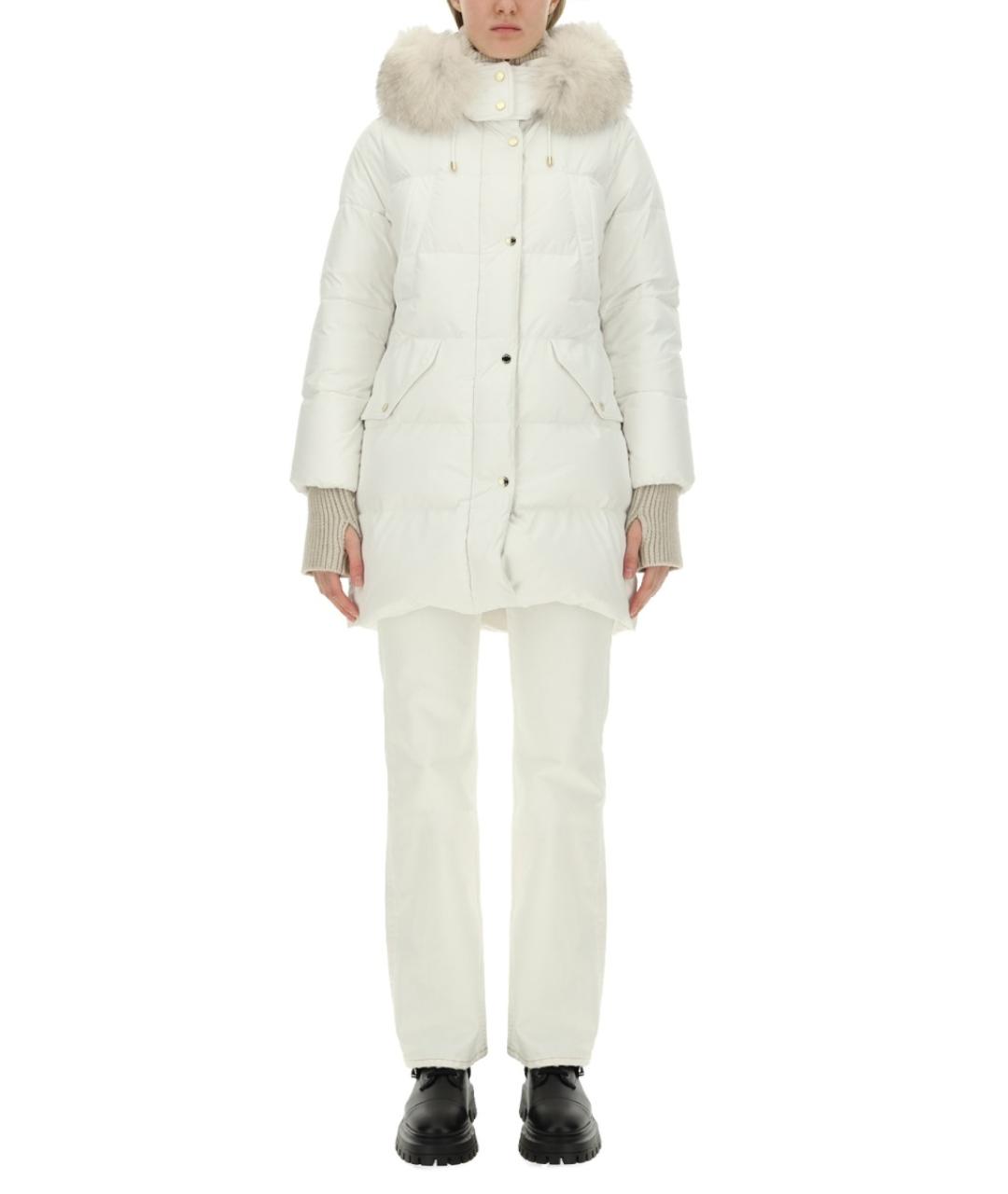 MOORER Белый полиэстеровый пуховик, фото 7