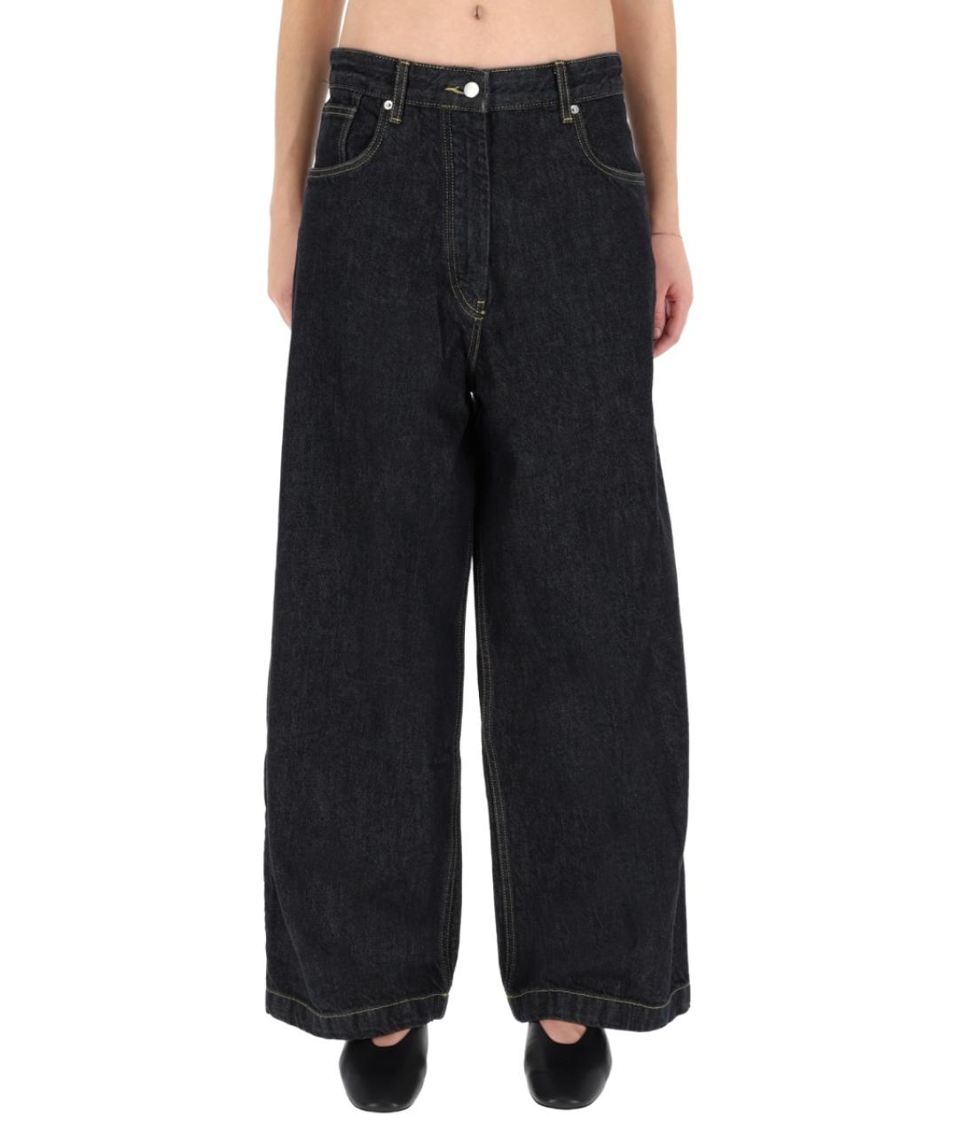 STUDIO NICHOLSON Черные хлопковые прямые джинсы, фото 5