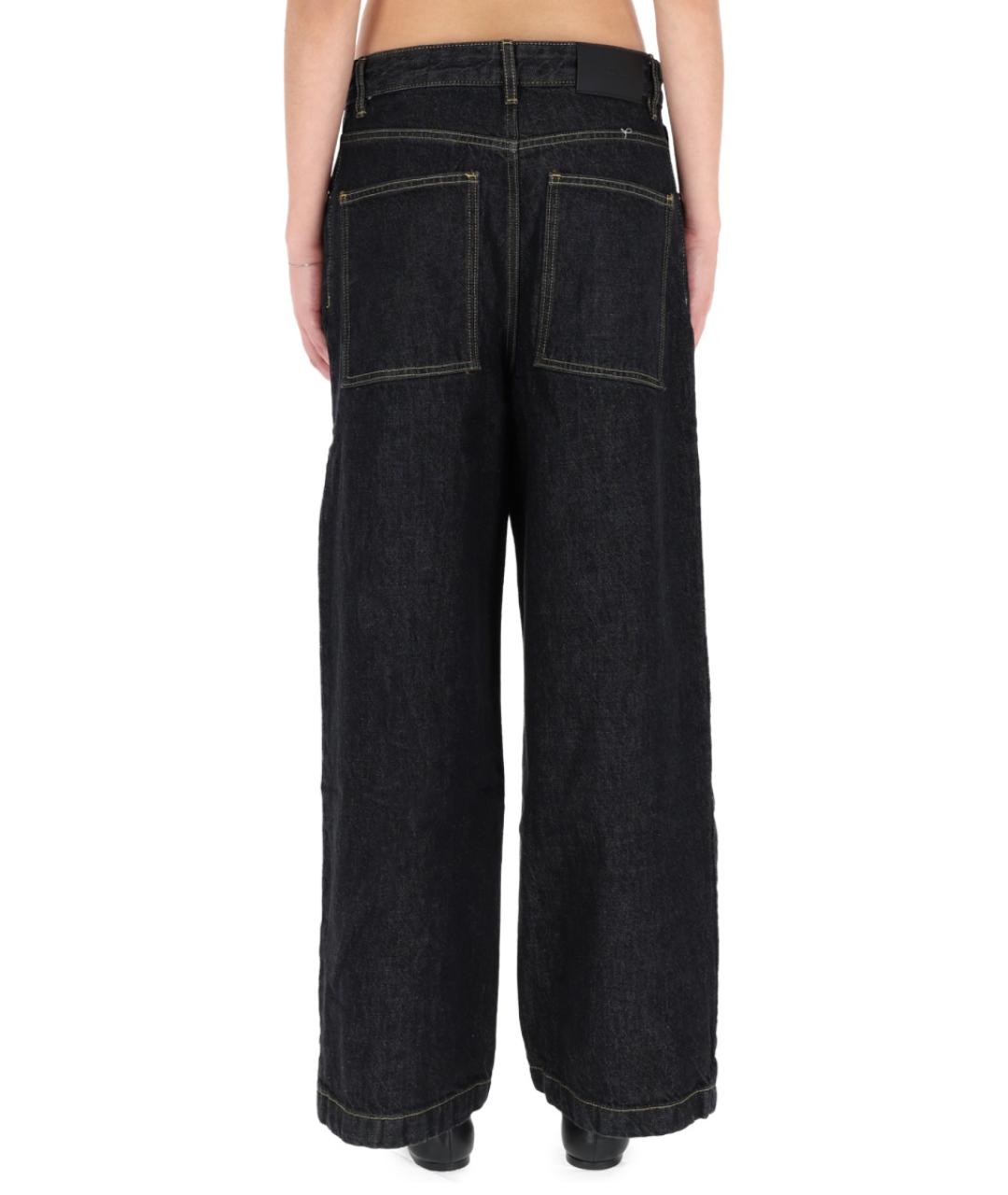 STUDIO NICHOLSON Черные хлопковые прямые джинсы, фото 4