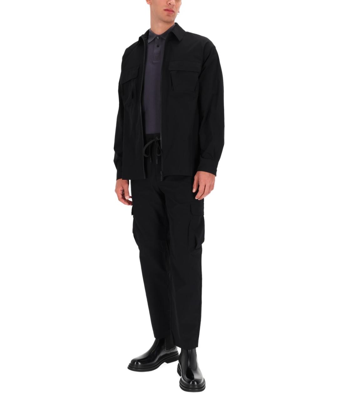 VERSACE JEANS COUTURE Черная хлопко-полиэстеровая кэжуал рубашка, фото 2